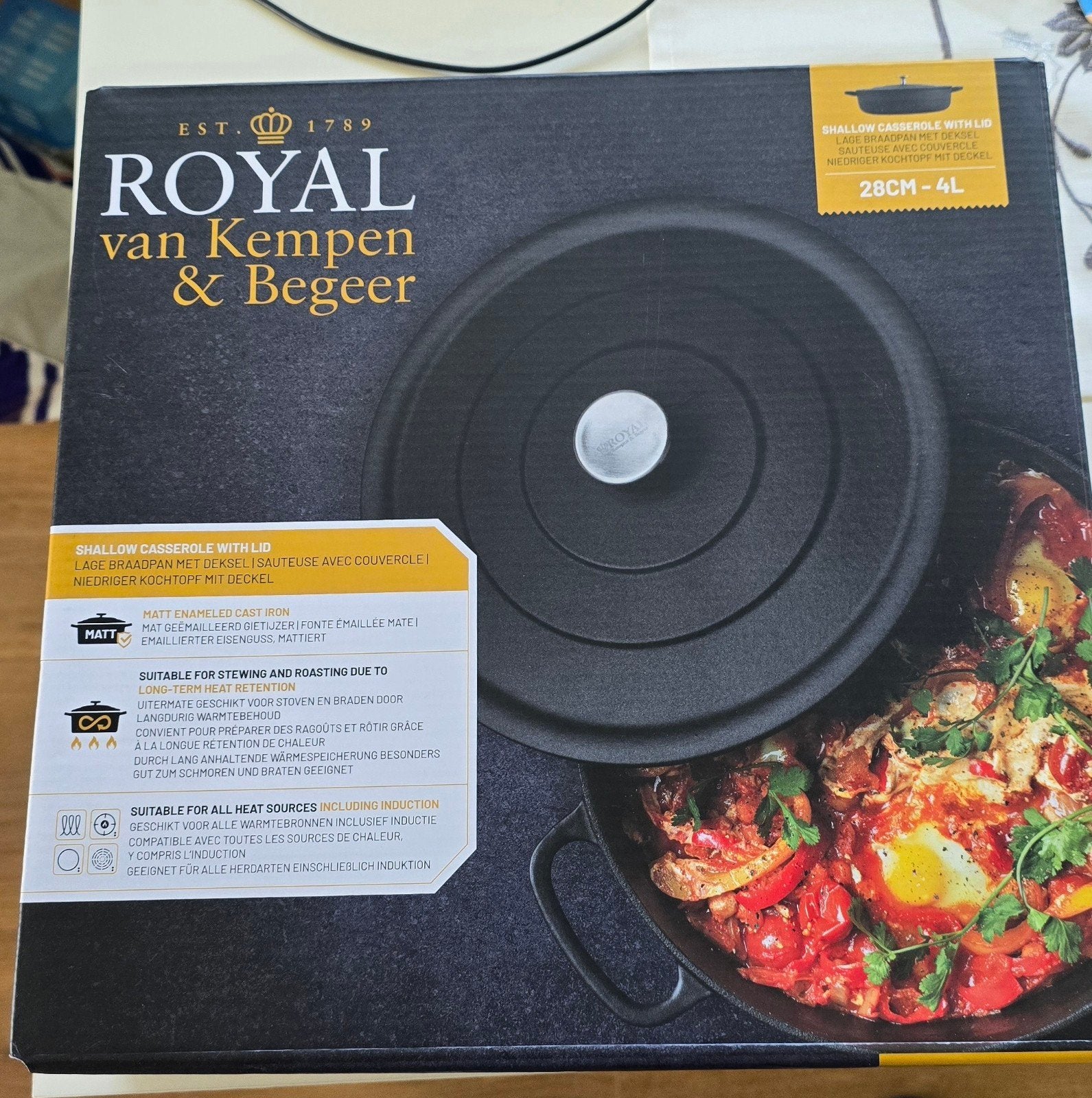Royal van Kempen & Begeer Braadpan Gietijzer 28cm 4L Nieuw, Huis en Inrichting, Keuken | Potten en Pannen, Gietijzer, Nieuw, Ophalen of Verzenden