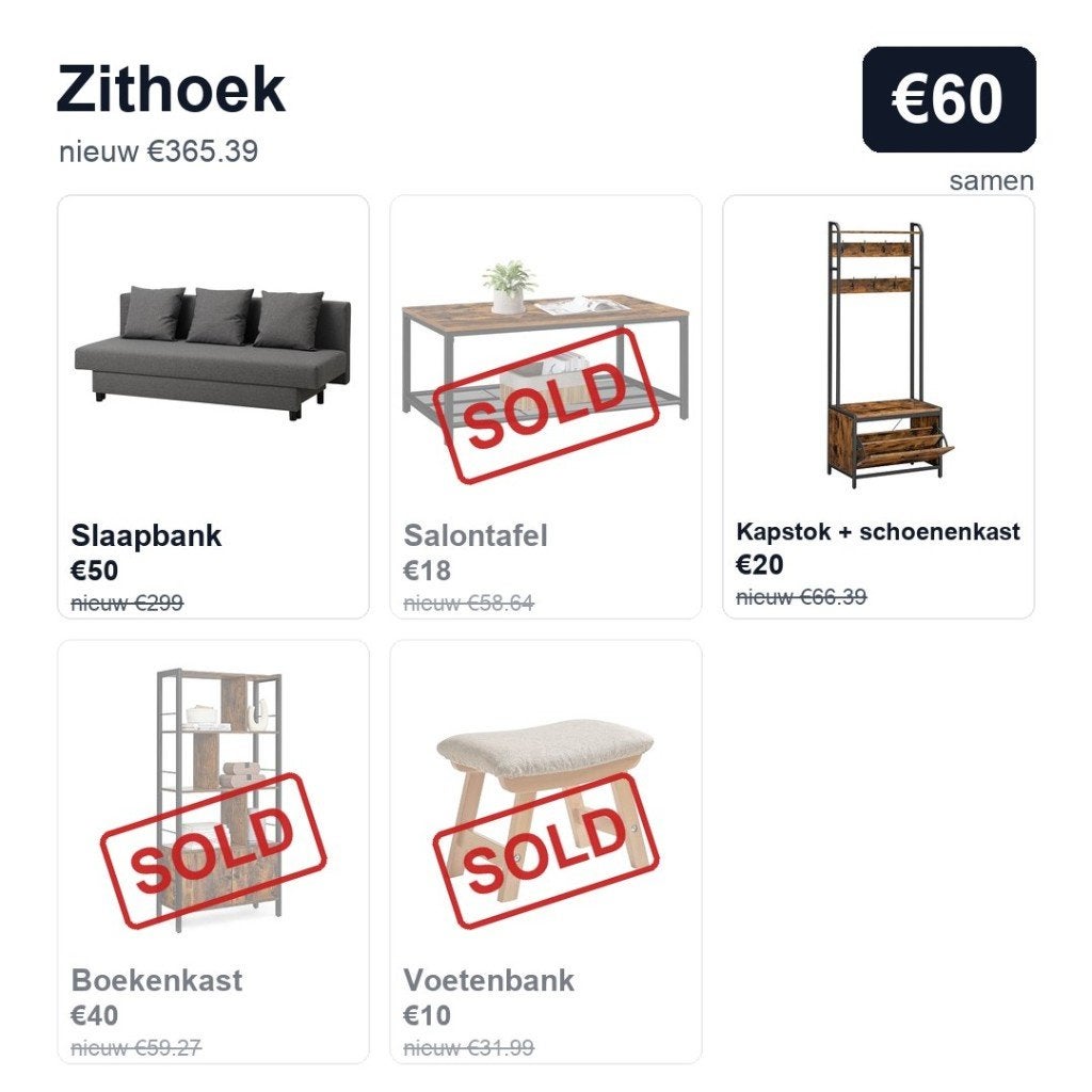 Zithoek: slaapbank en kapstok | nieuw €365,39, nu €60, Ophalen, Zo goed als nieuw, Hout