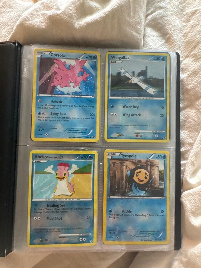 Diverse Pokémon kaarten - Corsola, Wingull, Shellos, Tympole, Ophalen of Verzenden, Gebruikt, Meerdere kaarten