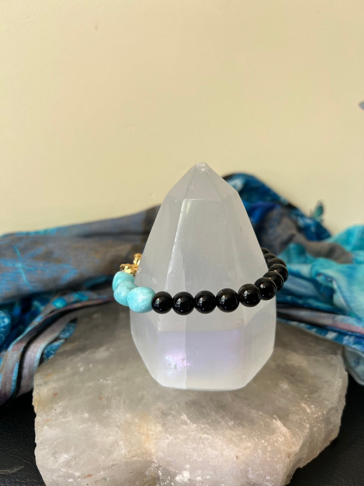Amazoniet obsidiaan draak beschermt zuivert magie uniek, Met bedels of kralen, Magnolia11, Nieuw, Ophalen of Verzenden