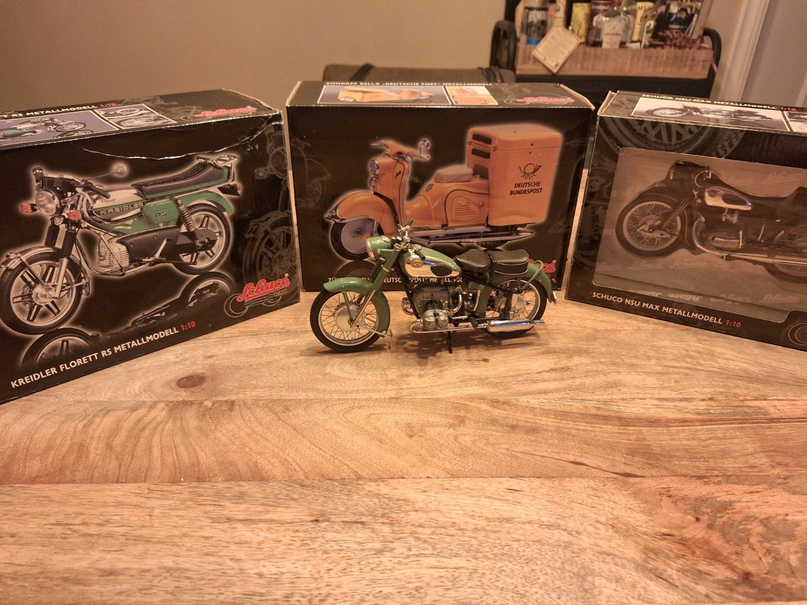 schuco modellen brommers  / motors  kreidler/zundapp  nsu, Ophalen of Verzenden, Gebruikt, 1:9 t/m 1:12, Motor