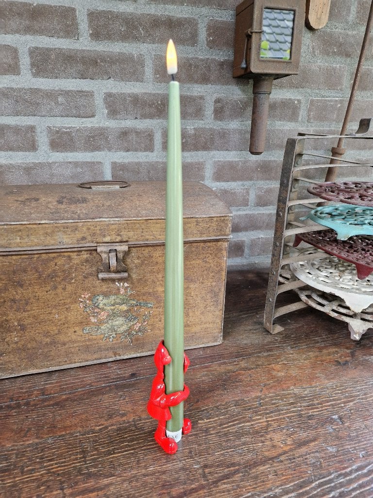 gietijzeren kerstman kerstelf kandelaar, Diversen, Ophalen of Verzenden