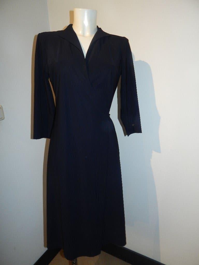 Ladress wrapdress wikkel jurk zwart goud merklabeltje S