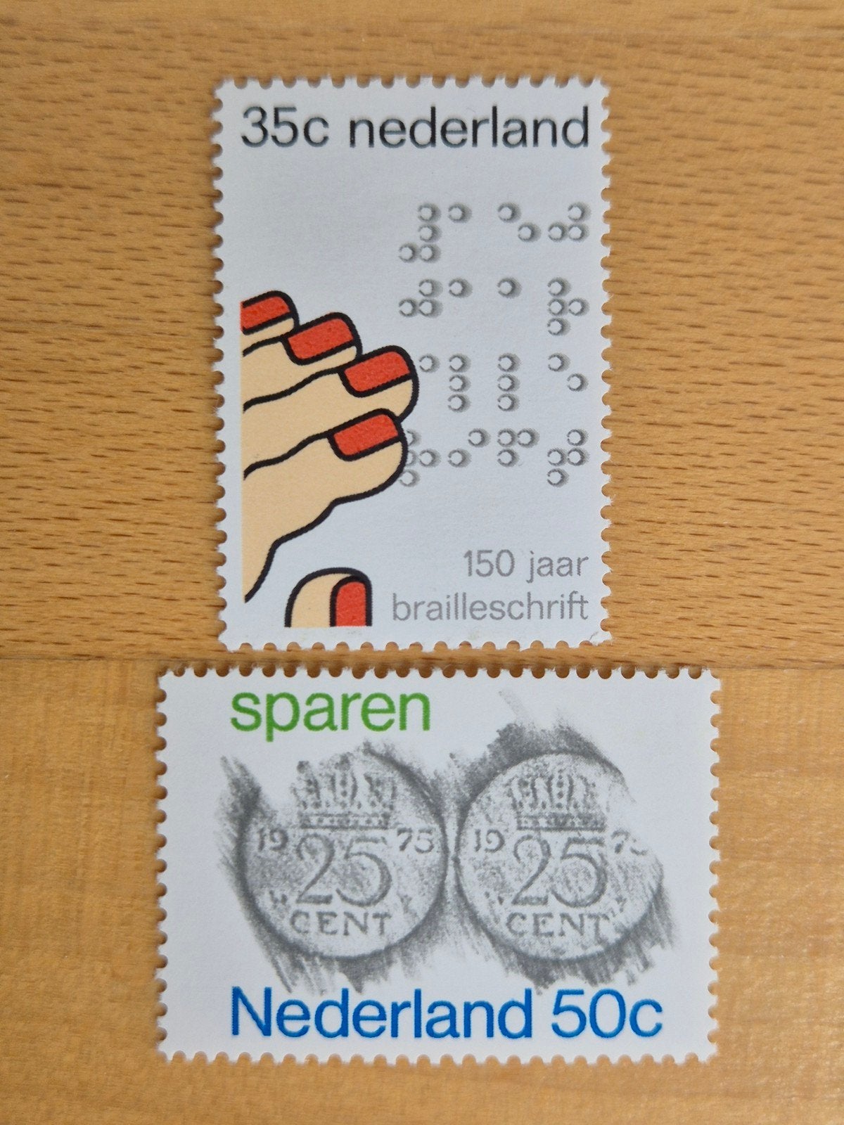 Nederland 1975 braille en sparen, Ophalen of Verzenden, Na 1940, Postfris