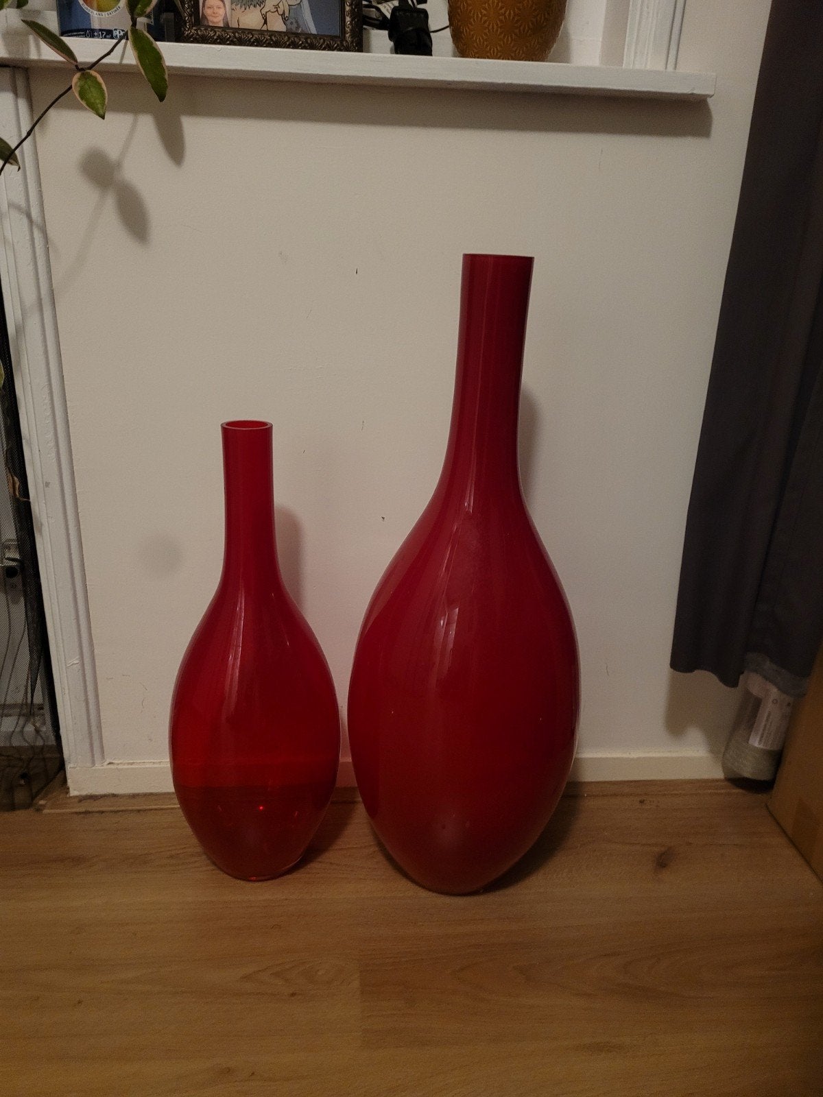 2 leonardo vasen, Ophalen, Geschikt voor droogbloemen, Rood, Glas
