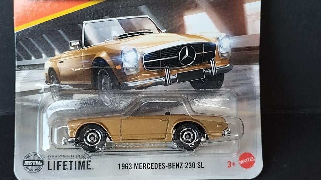 Mercedes Benz 230 SL Pagode gold 1:64 3inch Matchbox Pol, Auto, Verzenden, Nieuw, Matchbox@mattel.com