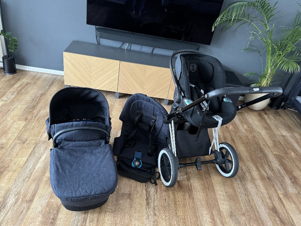 Cybex Priam set + Cloud Z2, reiswieg en zitje, Gebruikt, Combiwagen, Verstelbare duwstang, Ophalen