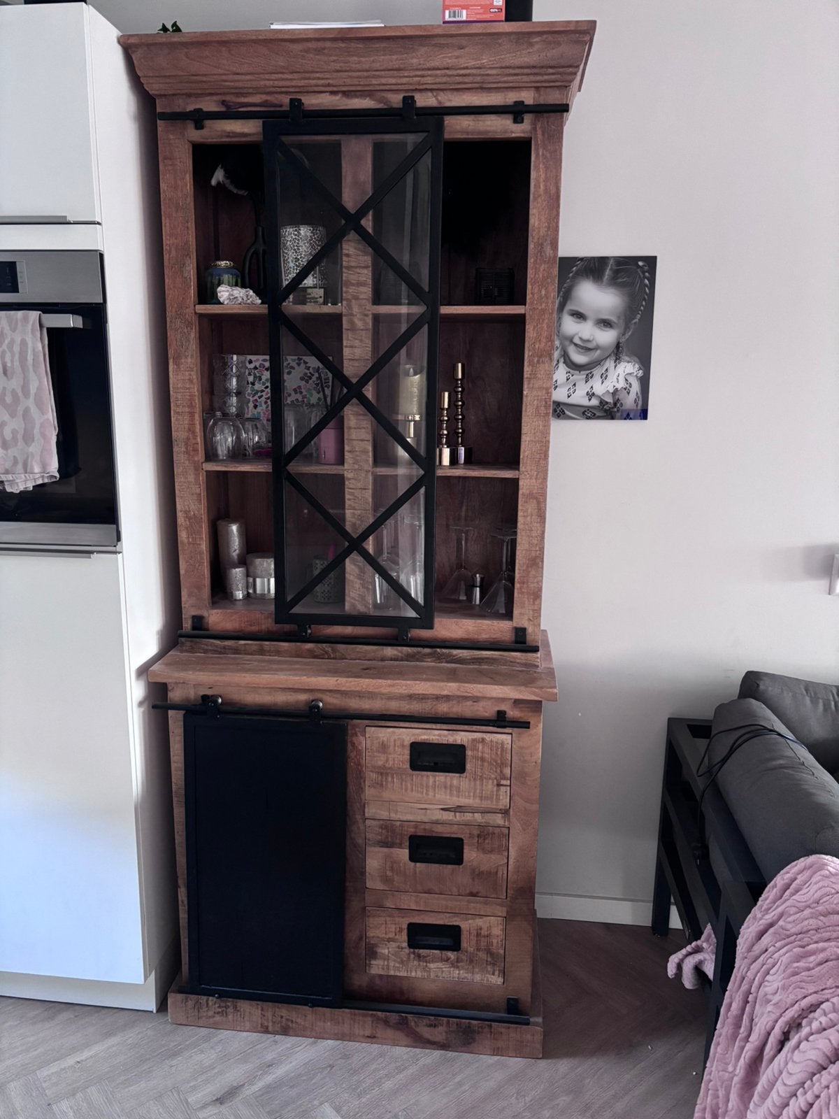 Mango houten kast, Ophalen, 200 cm of meer, 50 tot 100 cm, Zo goed als nieuw