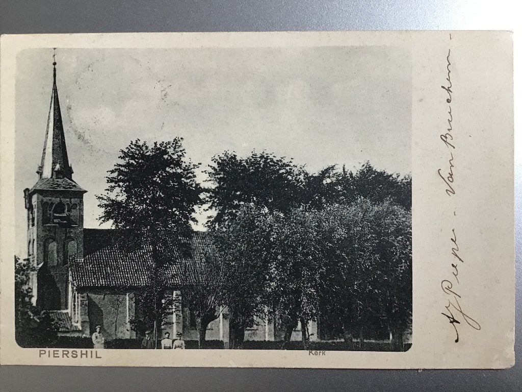 Oude Ansichtkaart Piershil Kerk - Gelopen 1903, Verzamelen, Ansichtkaarten | Nederland, Ophalen of Verzenden, Voor 1920, Gelopen