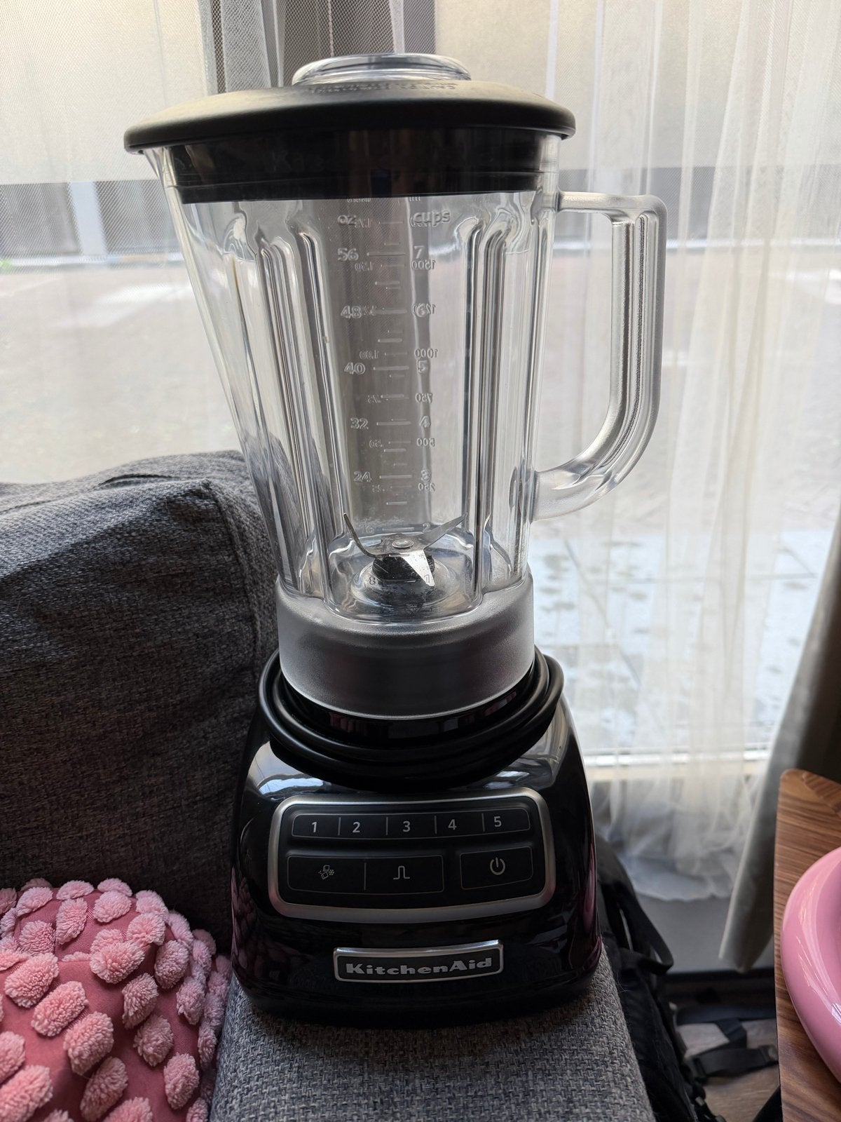 KitchenAid Blender - Zwart, 1.75L, 5 snelheden, Witgoed en Apparatuur, Keukenmixers, 1 tot 2 liter, Ophalen, Gebruikt, 3 snelheden of meer
