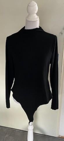 Zwarte body ,geribbeld, maat 1XL (qwe), Zwart, Maat 46/48 (XL) of groter, Ophalen of Verzenden, Zo goed als nieuw
