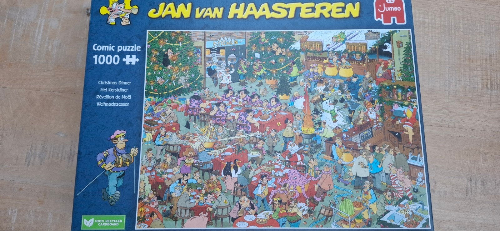 Jan van Haasteren Kerstdiner Puzzel 1000 stukjes, Ophalen of Verzenden, 500 t/m 1500 stukjes, Zo goed als nieuw, Legpuzzel