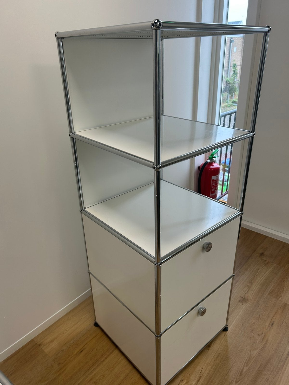 USM Haller kast vitrinekast chroom design modern, Ophalen, Gebruikt, 50 tot 100 cm, Nvt