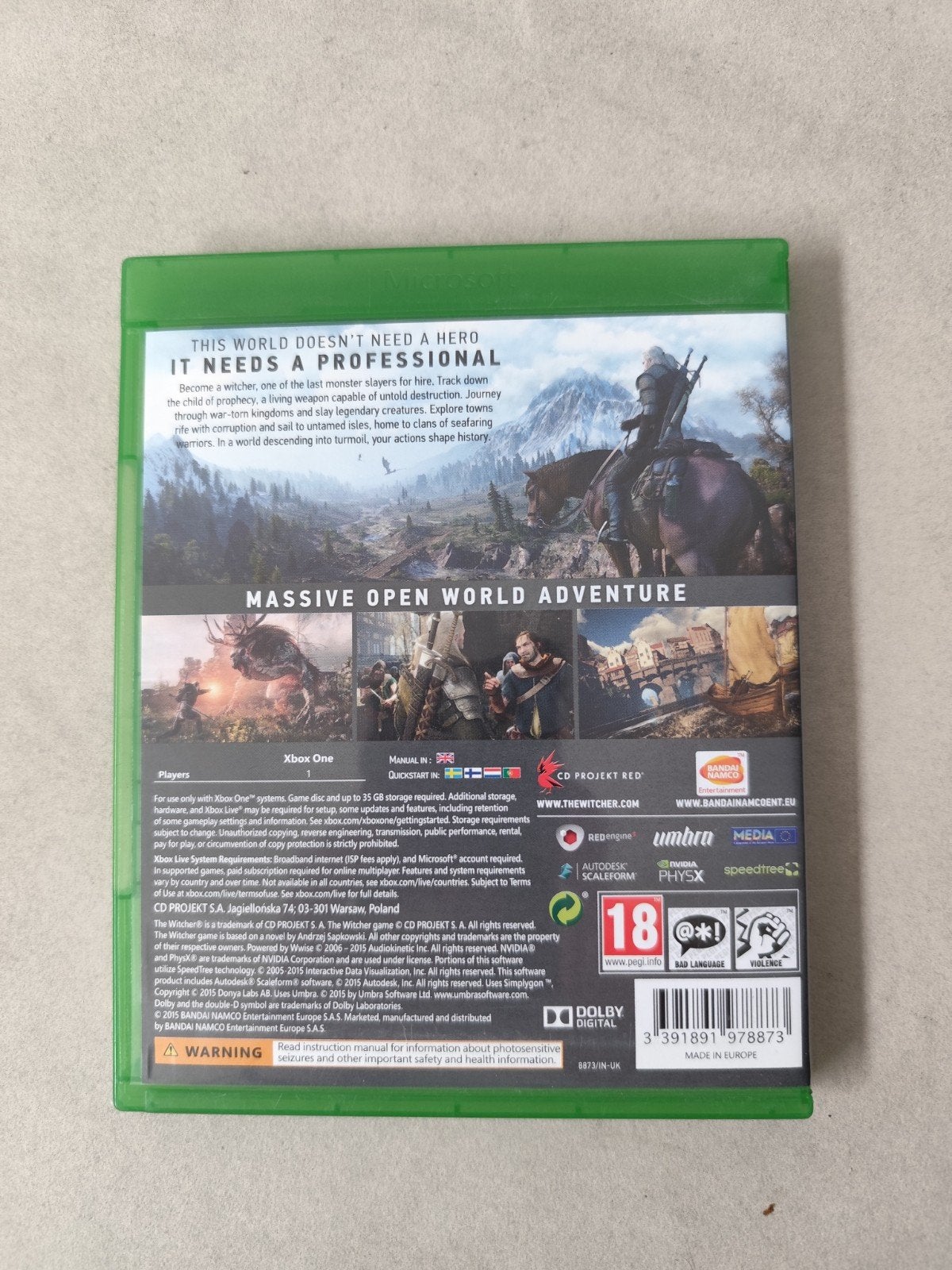 The Witcher 3: Wild Hunt - Xbox One (Zo goed als nieuw), Ophalen of Verzenden, Zo goed als nieuw, Xbox One
