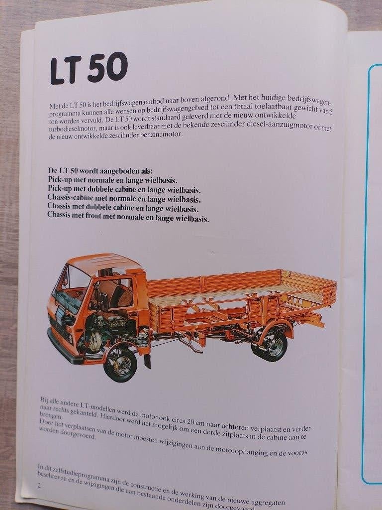 Volkswagen LT 50 type 1 dealerboek Constructie en werking, Ophalen of Verzenden, Gelezen, Volkswagen