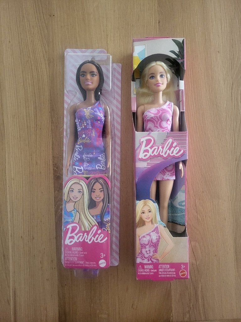 Nieuw! 2x Barbie pop, paars, roze, Ophalen of Verzenden, Nieuw, Pop