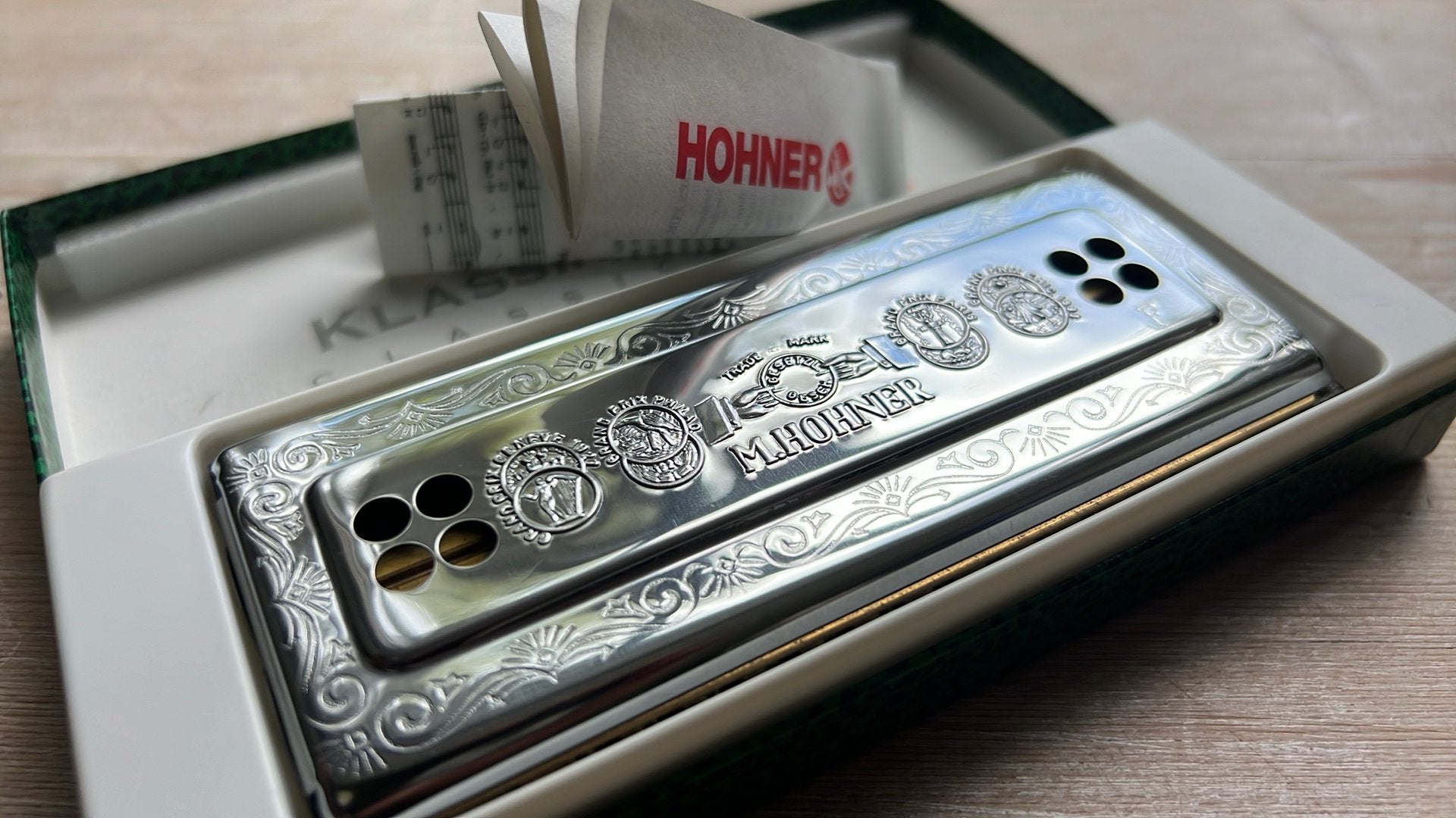 Vintage Hohner The Echo Harp mondharmonica B/F - z.g.a.n., Muziek en Instrumenten, Ophalen of Verzenden, Zo goed als nieuw, C-mondharmonica