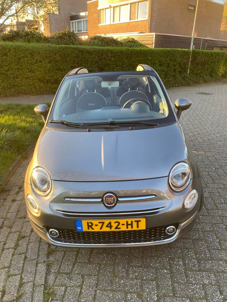 Prachtige Fiat 500C 1.2 69pk 2016 Grijs Cabrio, Voorwielaandrijving, Stof, 4 cilinders, Cabriolet