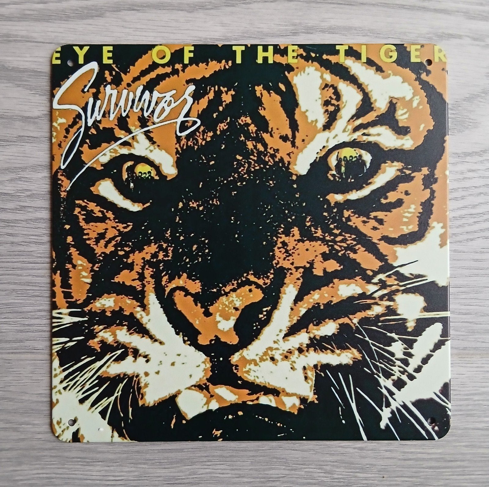 Survivor Eye Of The Tiger 20x20 cm Metalen Reclamebord, Ophalen of Verzenden, Nieuw, Poster, Artwork of Schilderij