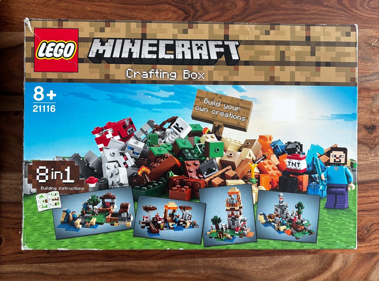 Lego 8 in 1 Minecraft 21116/GRATIS minecrf. 21162& bouwplaat, Ophalen of Verzenden, Gebruikt