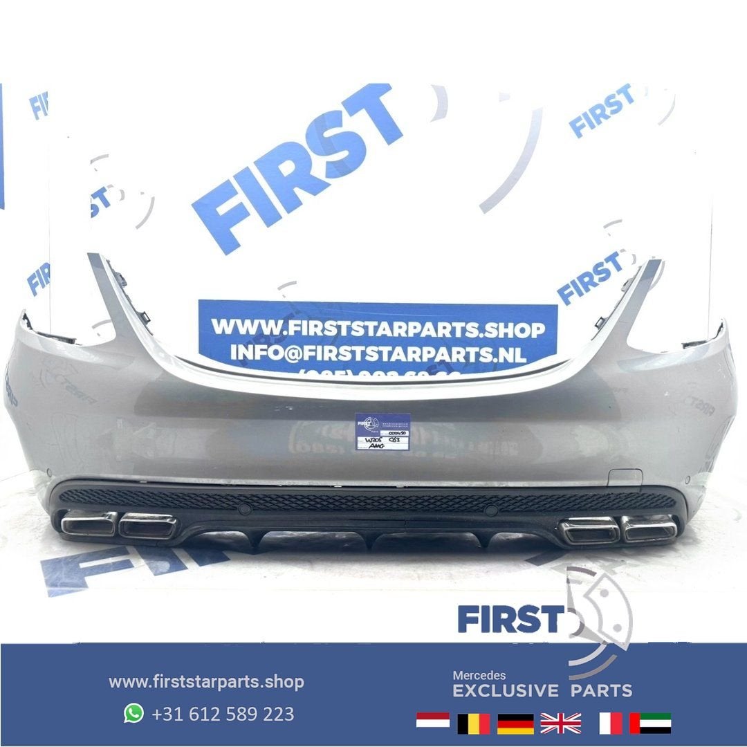 W205 BUMPER C63 AMG ACHTERBUMPER + DIFFUSER Mercedes C Klass, Gebruikt, -, Ophalen of Verzenden, Achter