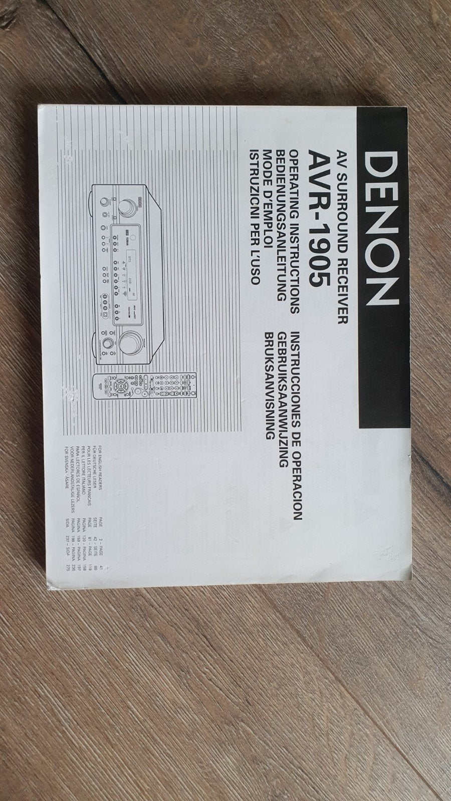 Denon AVR 1905, Ophalen, Denon