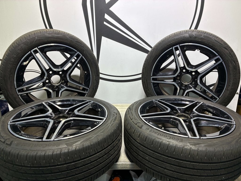 18 inch 5-spaaks AMG W177 W118 W247 set met zomerbanden, Auto-onderdelen, Banden en Velgen, 18 inch, Gebruikt, Mercedes-Benz AG
