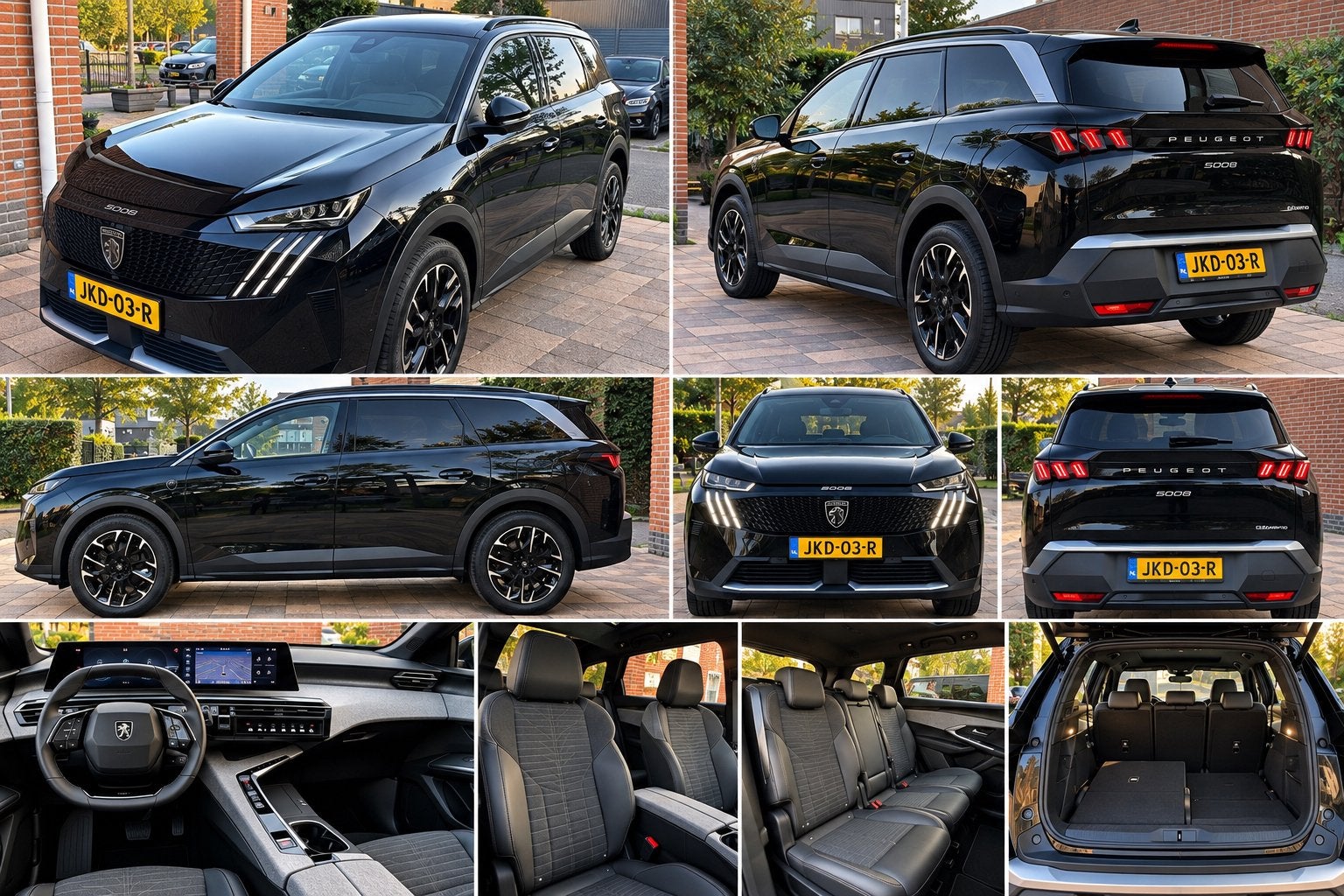 Peugeot 5008 1.2 Hybrid 136pk E-dsc6 2024 Zwart met garantie, Auto's, 136 pk, Verblindingsvrij grootlicht, 1199 cc, Zwart