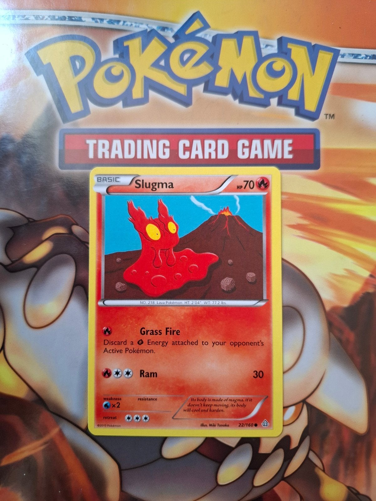 Slugma 22/160 XY Primal Clash pokemon kaart, Ophalen of Verzenden, Zo goed als nieuw, Losse kaart