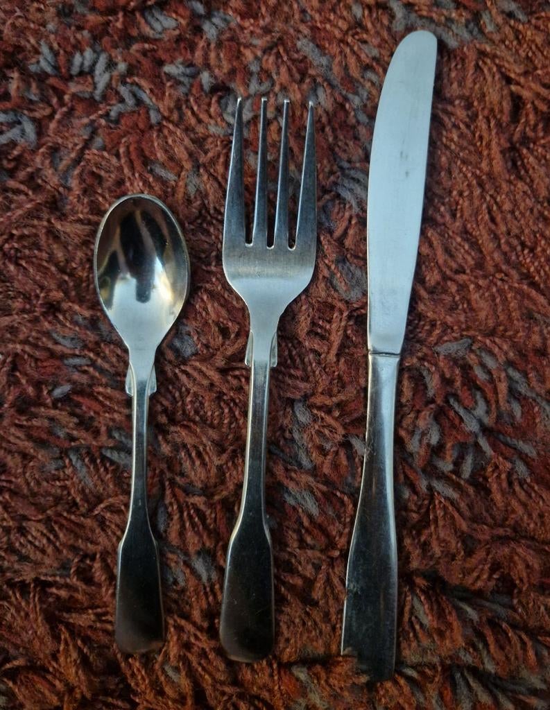 Vintage "Canadian" bestekset - lepel, vork, mes, Ophalen of Verzenden, Gebruikt, Overige typen