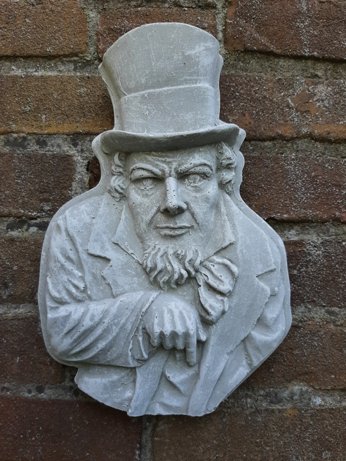 Abraham Lincoln wanddecoratie betonnen beeld tuinbeeld beton, Ophalen of Verzenden
