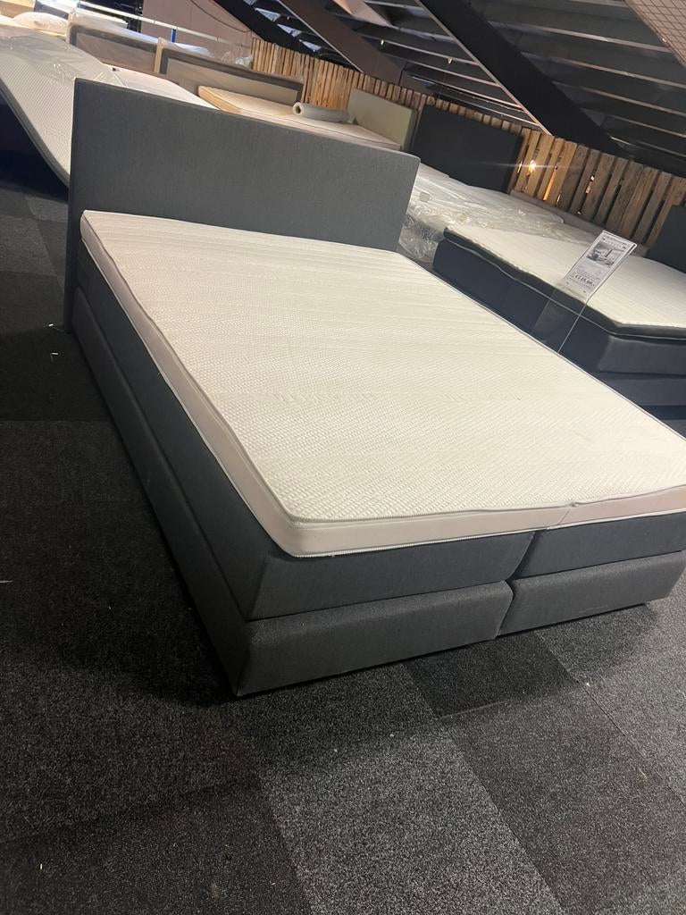 Hotel Antraciete boxspring 160x210 *NIEUW*, 210 cm, Ophalen of Verzenden, Grijs, 160 cm