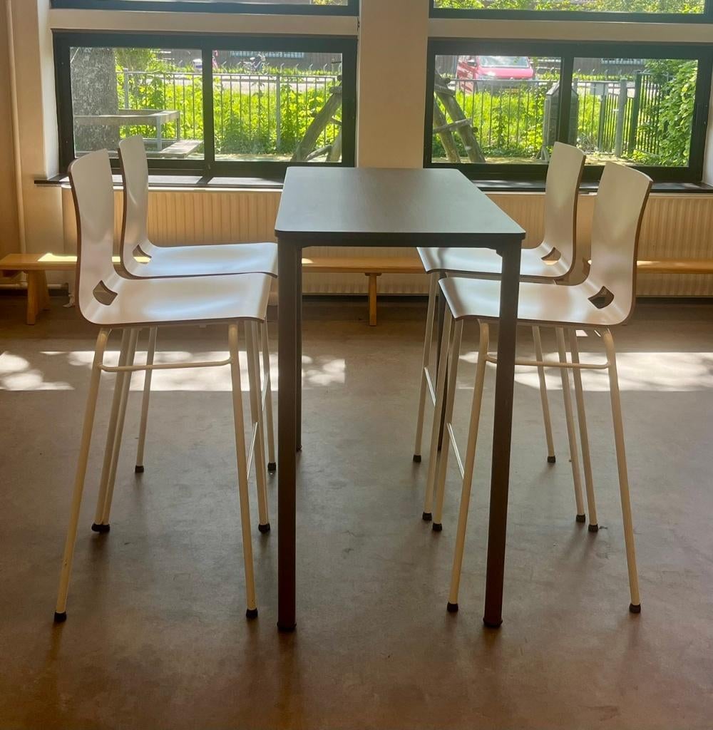 8 hoge witte MDF stoelen, Huis en Inrichting, Tafels | Statafels, Ophalen, Gebruikt
