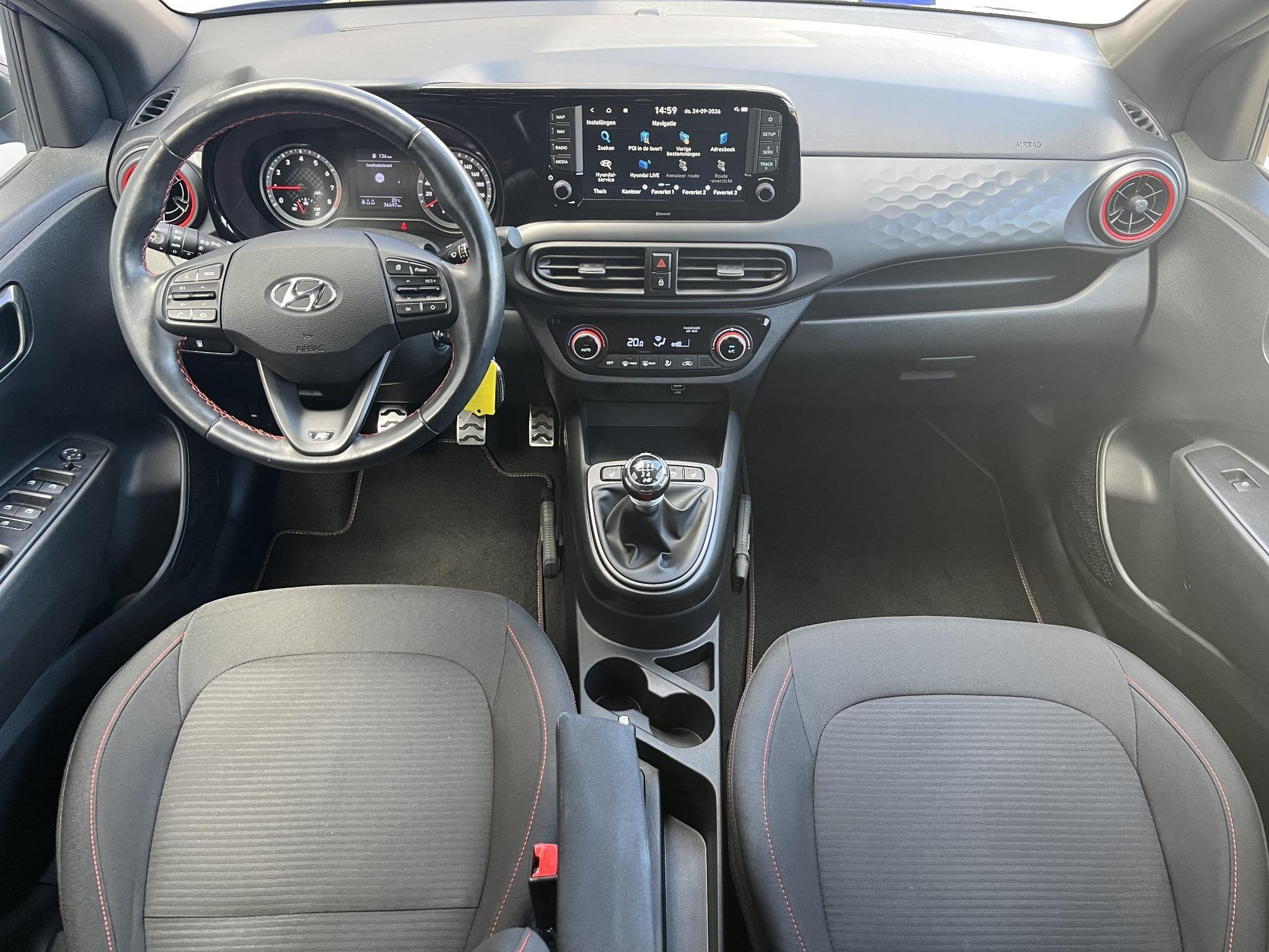 Hyundai i10 1.0 T-GDI N Line 5-zits / 1ste Eigenaar / All Se, Auto's, Voorwielaandrijving, Euro 6, Blauw, Origineel Nederlands