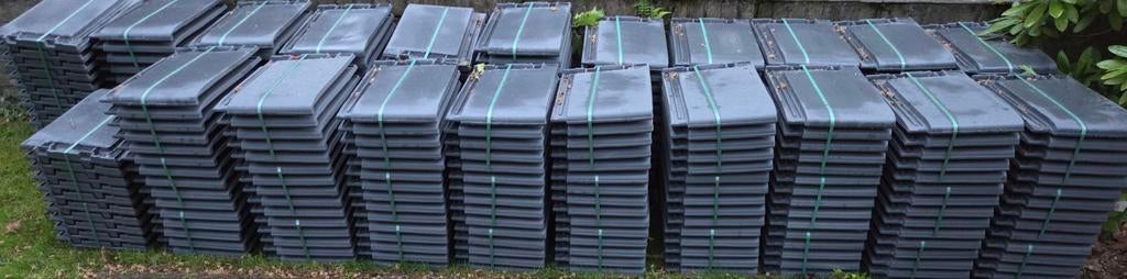 Nelskamp NIBRA G10 vlakke dakpannen mat antraciet (310 st), Ophalen, Steen of Klei, Nieuw, 15 m² of meer
