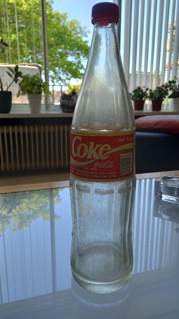 Glazen Coca Cola fles 1 ltr., Verzamelen, Ophalen, Zo goed als nieuw, Overige typen