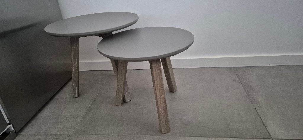 2 x Bijzettafel 45x45cm en 40 x 40cm Avola Henders & Hazel, Minder dan 45 cm, Minder dan 55 cm, Design, Rond