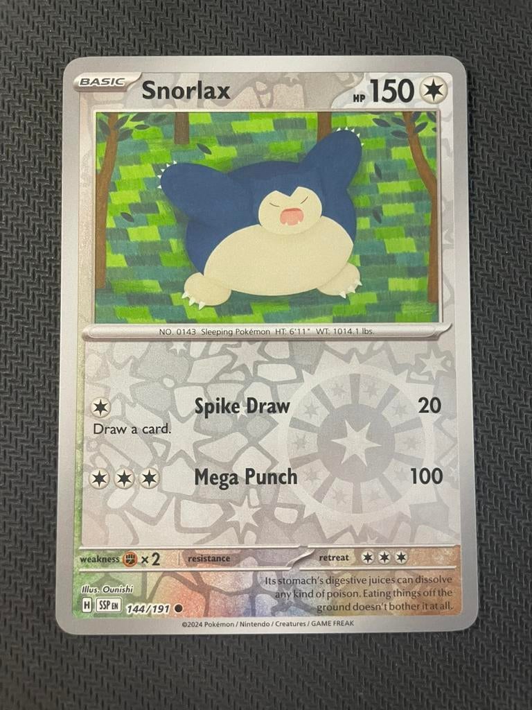 Snorlax 144/191 Reverse Holo Surging Sparks Packfresh, Verzenden, Zo goed als nieuw