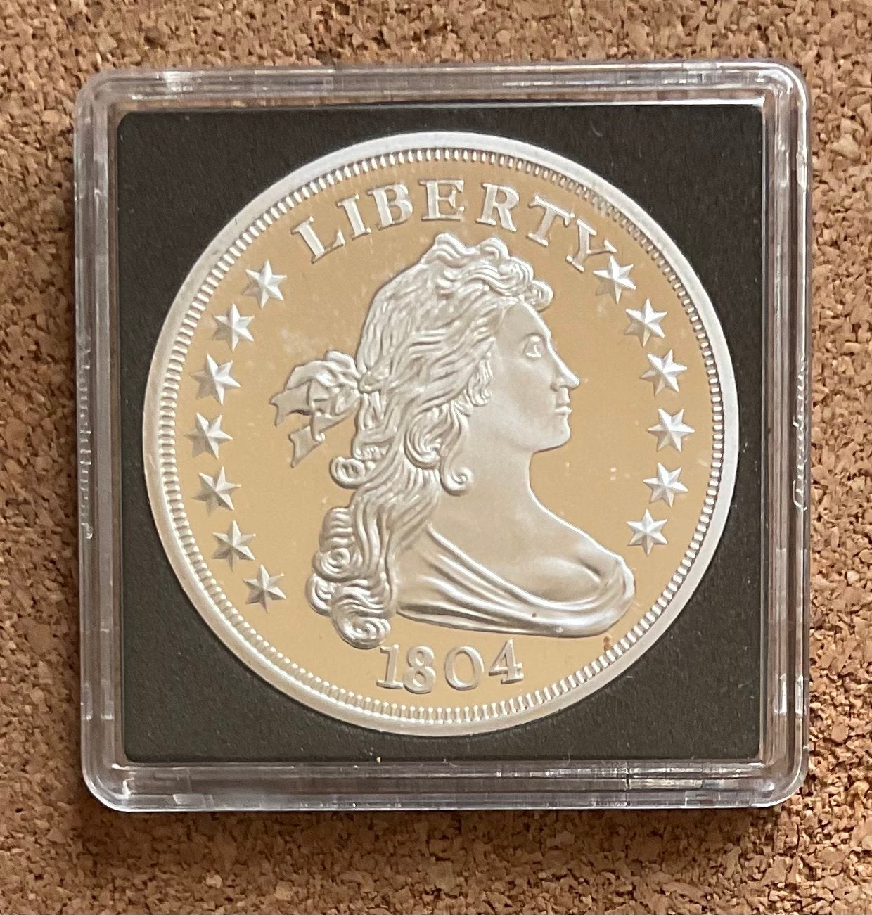 Munt Replica Ver. Staten 1 Dollar Draped Bust Dollar 1804, Ophalen of Verzenden, Overige materialen, Buitenland