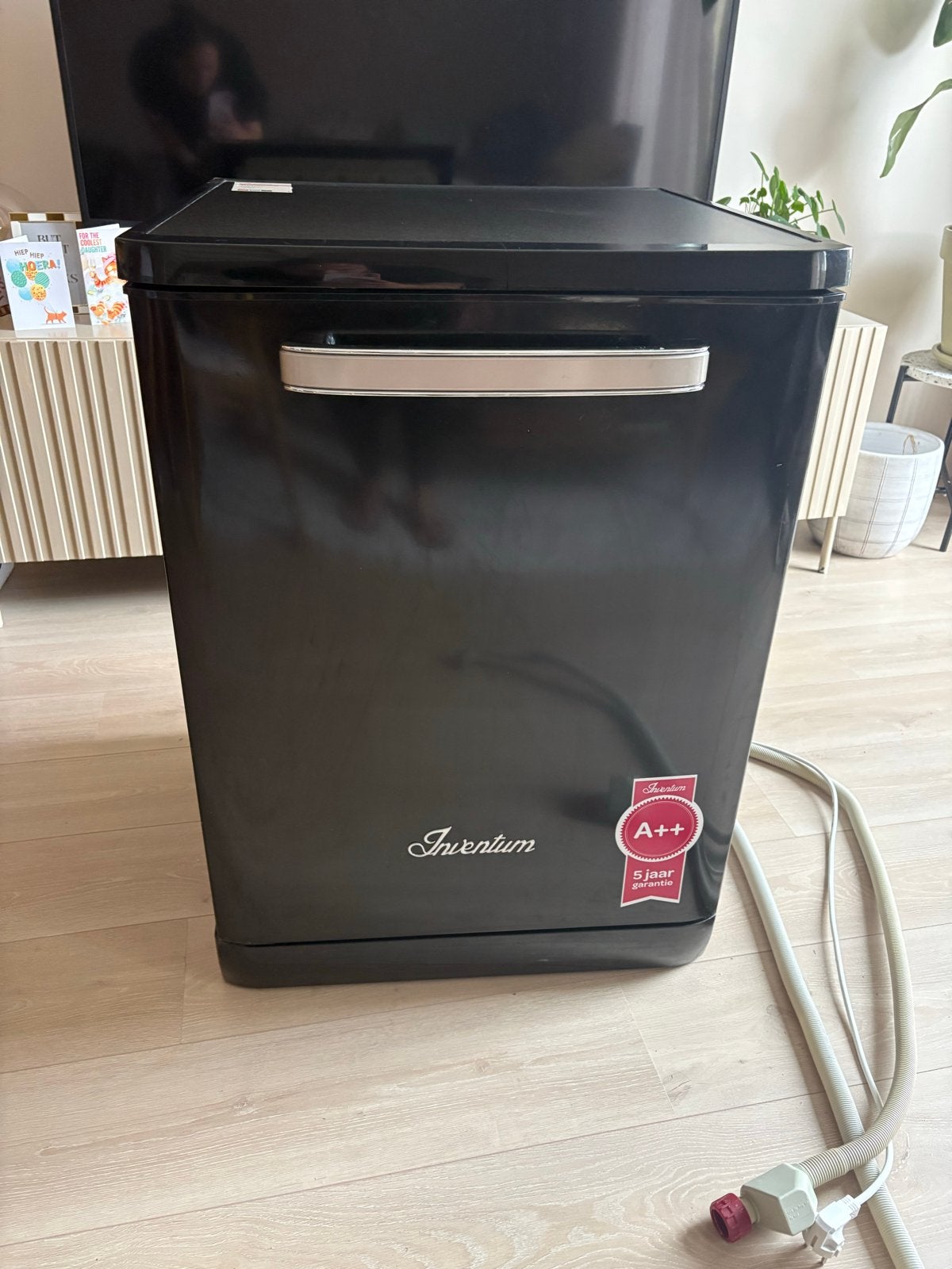 Zwarte Inventum Retro Vaatwasser - Werkt perfect, Witgoed en Apparatuur, Ophalen, Gebruikt, Eco programma, 85 tot 90 cm