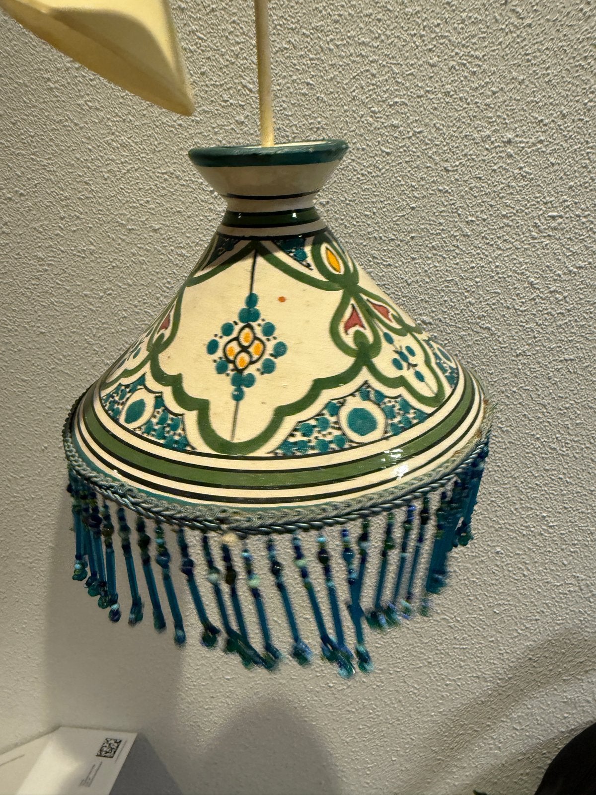 Marokkaanse/Portugese lamp met kraaltjes keramiek, Bohemian, Overige merken, Meerkleurig, Zo goed als nieuw