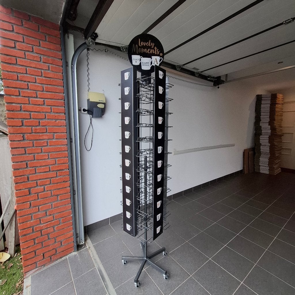 Verkoop display carrousel / rek voor mokken kaarsen, Ophalen, Overige materialen, Overige typen, Zo goed als nieuw