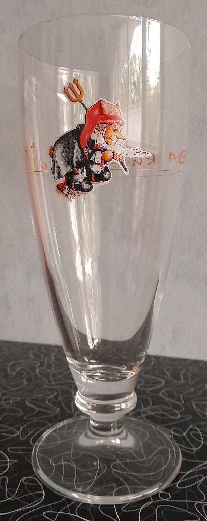 Chouffe bierglas met tekst, Ophalen, Zo goed als nieuw, Glas of Glazen, Overige merken
