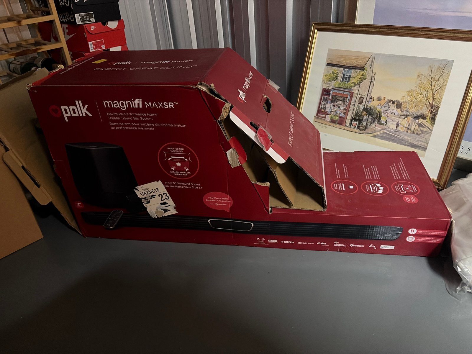 Polk Magnifi MAX SR Surround Soundbar Systeem, Soundbar, 70 watt of meer, Zo goed als nieuw, Overige spelers