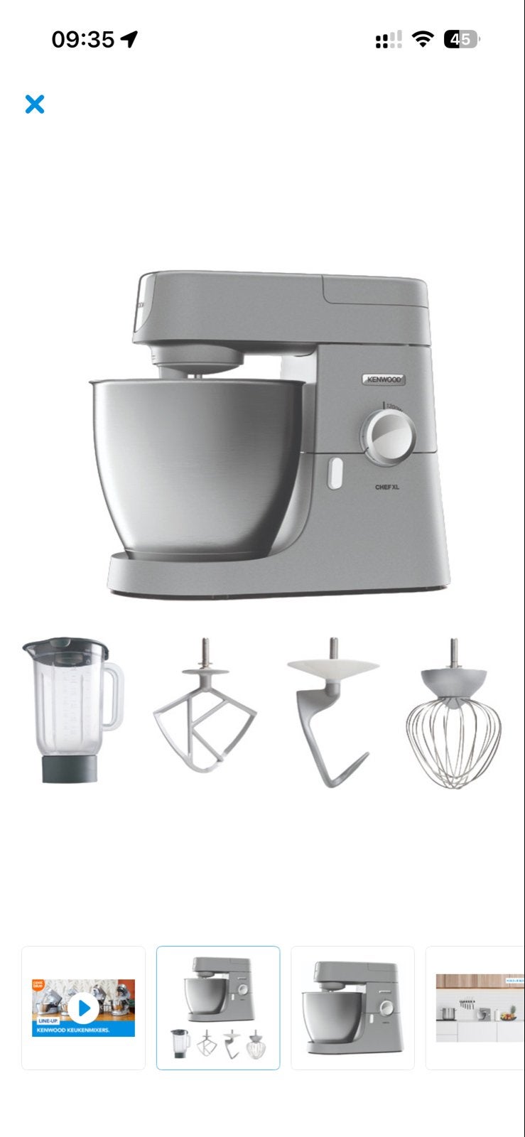 Kenwood Chef XL Keukenmachine met toebehoren en garantie, 4 liter of meer, Ophalen, Zo goed als nieuw