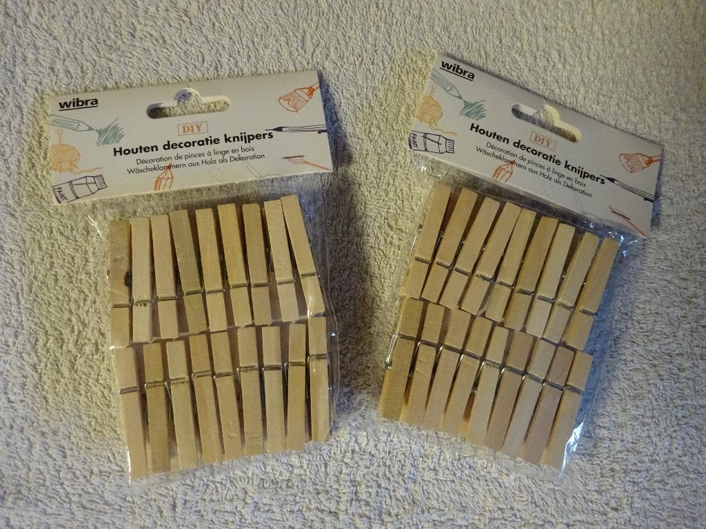 ( nr. 127 )  mini wasknijpers, Ophalen of Verzenden, Nieuw, Hout