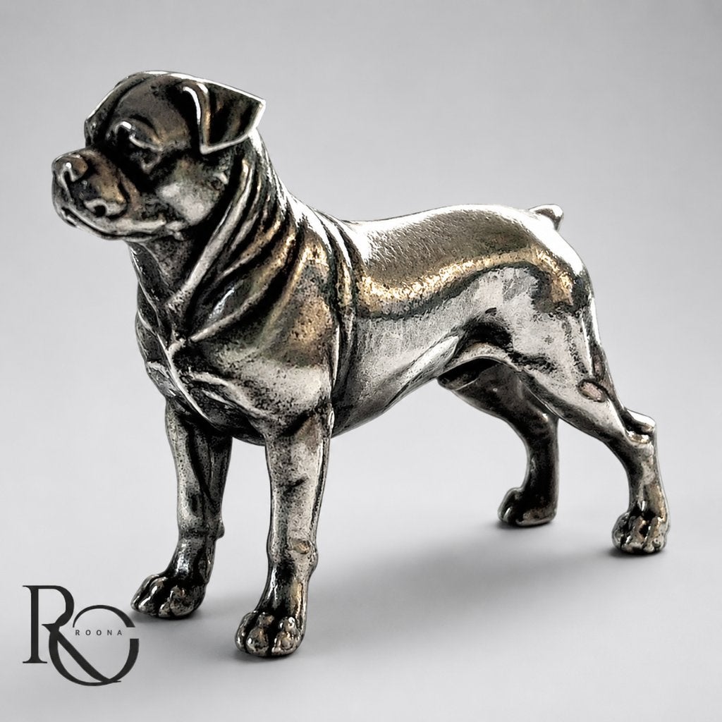 Zilveren Rottweiler miniatuur – 925 sterling zilver, Verzenden, Zilver