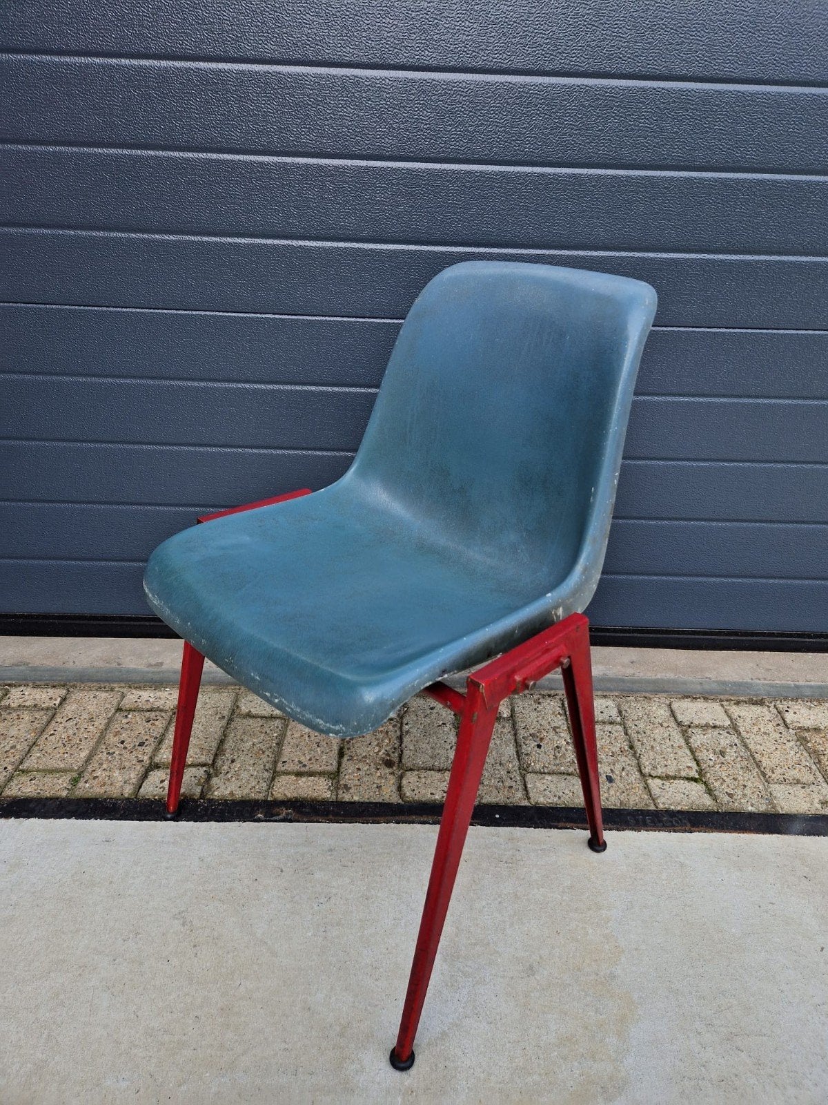 35 x Kuipstoelen groen schoolstoelen Galvanitas stoelen cafe, Kunststof, Blauw, Ophalen of Verzenden, Zo goed als nieuw
