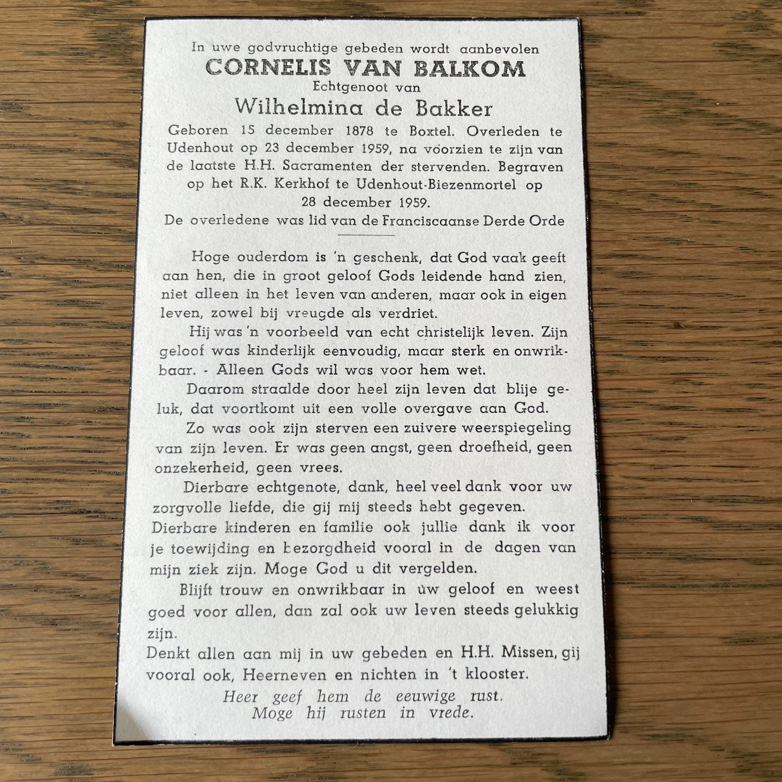 Cornelis van Balkom 1978 Boxtel, Ophalen of Verzenden