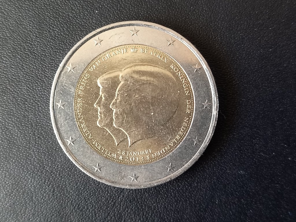 023: 2 Euromunt in nieuwstaat Nederland Dubbel Portrait 2013, Verzenden, Overige landen, 2 euro, Losse munt